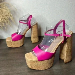 Schutz Glayce Leather Platform Sandals